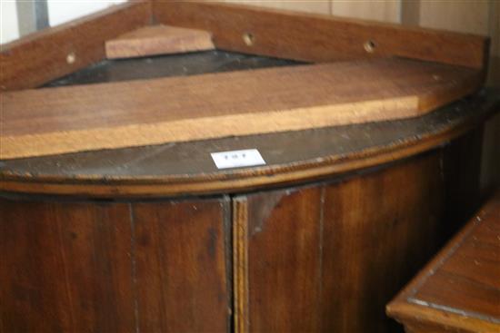 A late George III mahogany corner cupboard, H.100cm